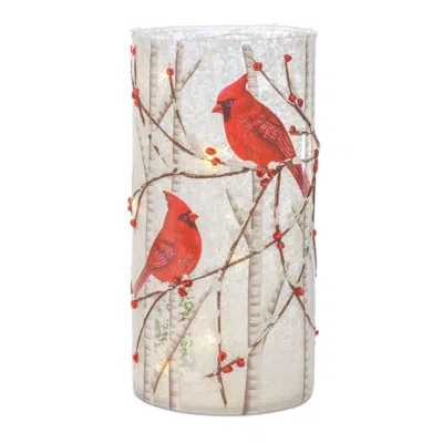 Houzbling Cardinal Led Luminary (set Of 2) 7.75"h Glass 2 Aa Batteries, Not Included