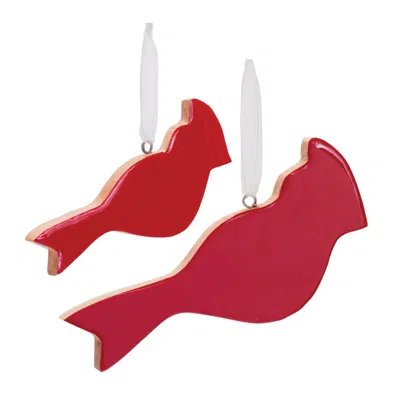 Houzbling Cardinal Ornament (set Of 6) 5.5"l, 8"l Wood