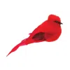 Houzbling Cardinal (set Of 12) 7"l X 3"h Foam/feather