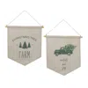 Houzbling Christmas Banner (set Of 2) 11.25"l X 11.75"h Canvas/wood