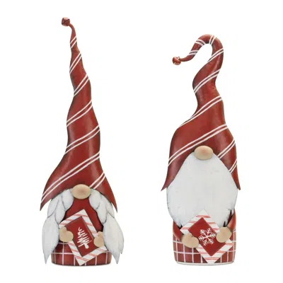 Houzbling Christmas Gnome (set Of 2) 23.5"h, 25"h Iron