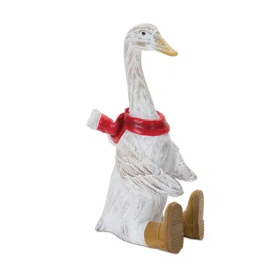 Houzbling Christmas Goose W/boots (set Of 2) 10"h Resin