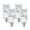 Houzbling Christmas Greetings Banner (set Of 4) 33.5"l X 14.75"w Canvas