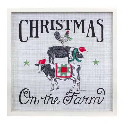 Houzbling Christmas On The Farm Frame 15.75"sq Mdf/paper