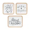 Houzbling Christmas Plaque (set Of 12) 5"sq, 5"sq, 6.5"l X 5"h Mdf/wood