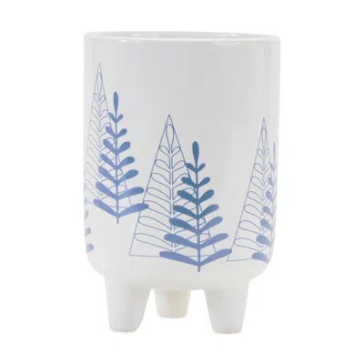 Houzbling Christmas Tree Pot W/legs (set Of 2) 4"d X 6"h Dolomite In White