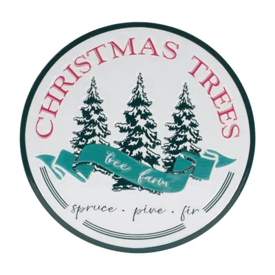 Houzbling Christmas Tree Sign 14"d Metal In Multi