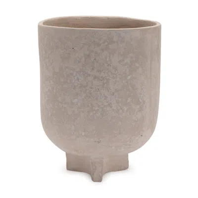 Houzbling Container 5.5"d X 7"h Recycled Paper/chalk Powder In Neutral