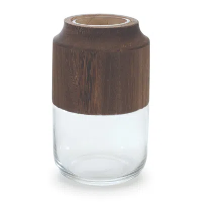 Houzbling Container 5.5"d X 9"h Glass/wood