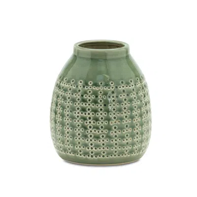 Houzbling Container 6.5"h Terra Cotta In Blue