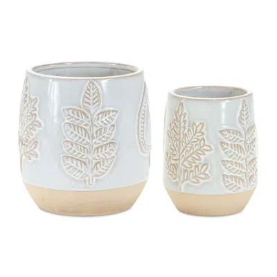 Houzbling Container (set Of 2) 4.75"d X 4.25"h, 5.5"d X 5"h Porcelain In Black