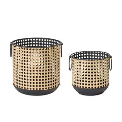 Houzbling Container (set Of 2) 6.25"d X 6.25"h, 8"d X 8"h Iron In Multi