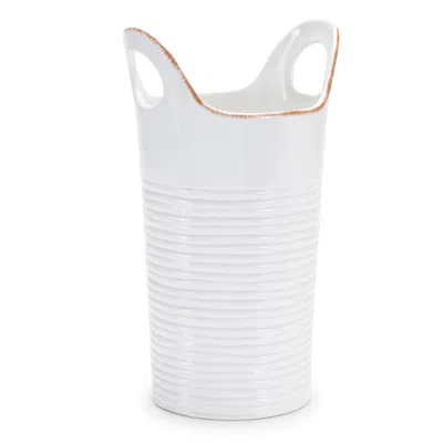 Houzbling Container (set Of 2) 6.5"d X 11.5"h Ceramic In White