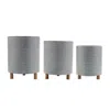 Houzbling Container (set Of 3) 9.5"d X 11.75"h, 10.5"d X 13.5"h, 12"d X 15"h Iron/wood
