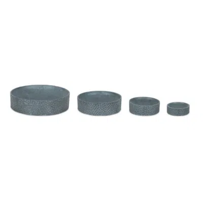 Houzbling Container (set Of 4) 3.25"d X 1"h, 4.5"d X 1.5"h, 6.5"d X 1.75"h, 9"d X 2.5"h Resin In Gray