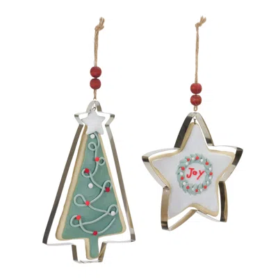 Houzbling Cookie And Cookie Cutter Ornament (set Of 12) 4.5"h, 6.5"h Clay Dough/metal