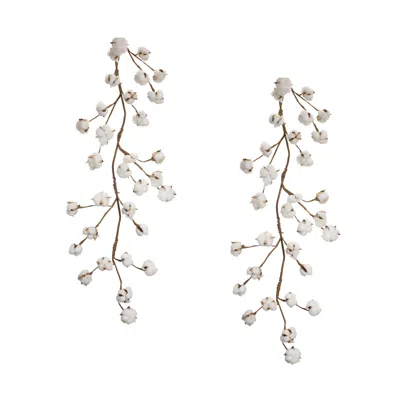 Houzbling Cotton Garland (set Of 2) 5.5'l Polyester In White