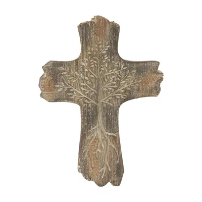 Houzbling Cross (set Of 4) 10.25"h Resin In Brown