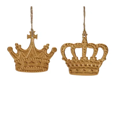Houzbling Crown Ornament (set Of 12) 3"h, 3.5"h Aluminum