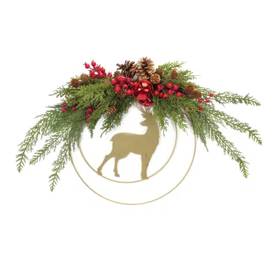 Houzbling Deer And Pine Wall Décor 33"l X 18"h Plastic/metal