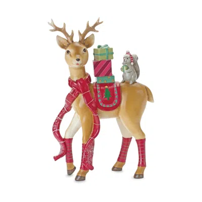 Houzbling Deer And Squirrel 10"h Resin
