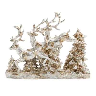 Houzbling Deer And Trees 15.5"l X 12"h Resin