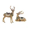 Houzbling Deer (set Of 2) 10"l X 9.5"h, 11.5"l X 15.75"h Resin