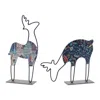 Houzbling Deer (set Of 2) 9.75"l X 8"h, 6"l X 12"h Iron