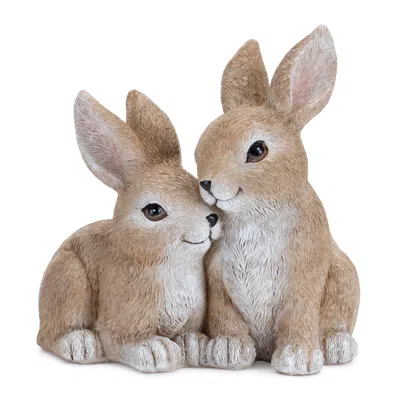 Houzbling Double Bunny (set Of 2) 4.75"h Resin In Neutral