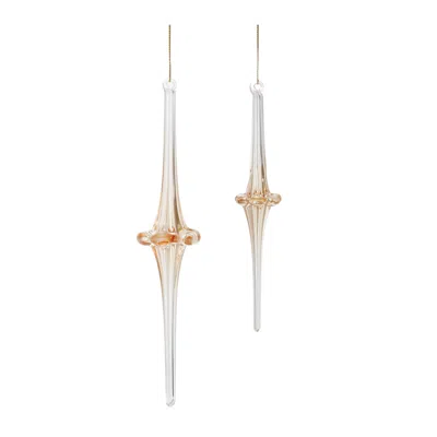 Houzbling Drop Ornament (set Of 12) 7.75"h, 10"h Glass In Transparent