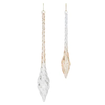Houzbling Drop Ornament (set Of 12) 9"h, 12"h Glass In Multi