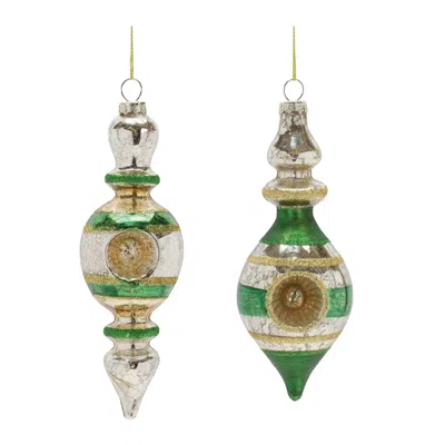 Houzbling Drop Reflector Ornament (set Of 12) 6"h, 6.75"h Glass