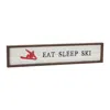 Houzbling Eat, Sleep, Ski Sign 23"l X 5"h Wood