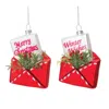 Houzbling Envelope Ornament (set Of 12) 5"h Glass