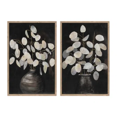 Houzbling Eucalyptus Print (set Of 2) 16"l X 24"h Mdf/plastic In Black