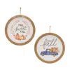 Houzbling Fall Plaque (set Of 2) 11.5"sq Mdf/wood