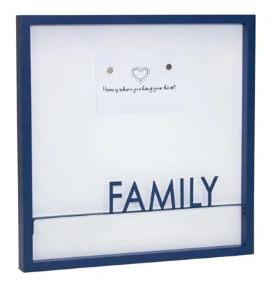 Houzbling Family Memo Board 15.75"sq Mdf/iron In Blue