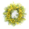 Houzbling Fern And Mimosa Wreath 27"d Plastic