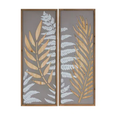 Houzbling Fern Frame (set Of 2) 12.5"l X 32.75"h Mdf/wood In Brown