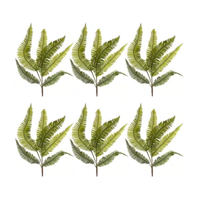 Houzbling Fern Spray (set Of 6) 28"h Plastic