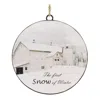 Houzbling First Snow Disc Ornament (set Of 12) 6"h Iron