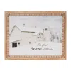 Houzbling First Snow Framed Print 18"l X 14"h Wood/mdf