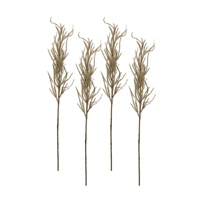Houzbling Flocked Pampas Spray (set Of 4) 31"h Plastic