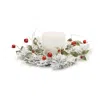 Houzbling Flocked Pine/bell Candle Ring 18"d Pvc (fits A 6" Candle)