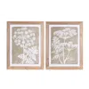 Houzbling Floral Frame (set Of 2) 21.75"l X 27.5"h Wood/mdf/paper