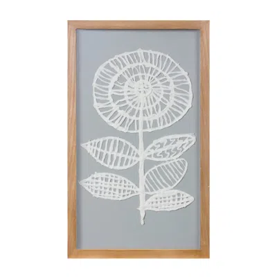 Houzbling Floral Wall Art (set Of 2) 12"l X 20"h Wood/paper In Blue