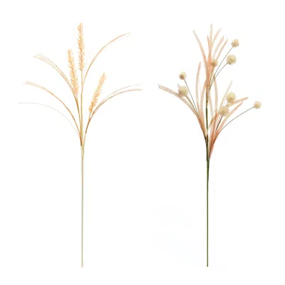 Houzbling Foxtail And Pod Spray (set Of 12) 31.5"h, 33"h Plastic In Neutral