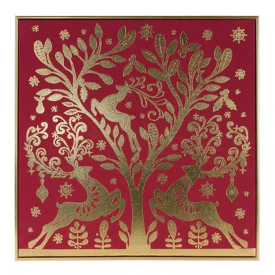 Houzbling Framed Christmas Deer Print 15.5"sq Mdf/plastic