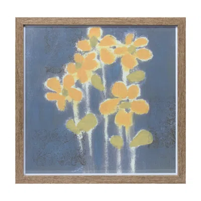 Houzbling Framed Floral Print 14.5"sq Mdf/plastic/paper In Blue