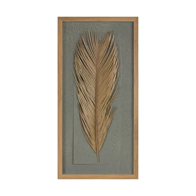 Houzbling Framed Palm (set Of 2) 14"l X 27.5"h Wood/paper In Brown